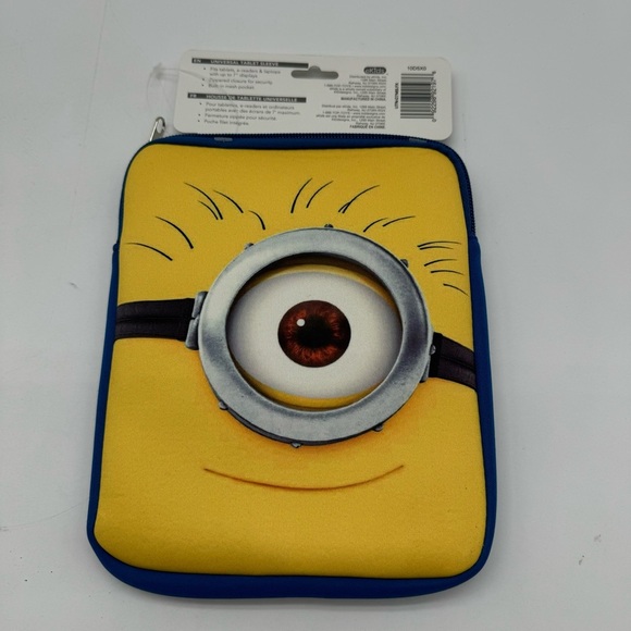 Despicable Me Universal Tablet Sleeve Blue Yellow Minion Zip Up - Picture 4 of 9